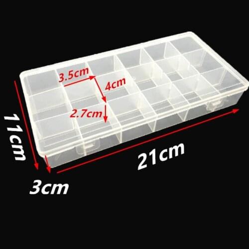 18 Grids Practical Adjustable Compartment Plastic Storage Box Jewelry Earring Bead Screw Holder Case Display Organizer Containe