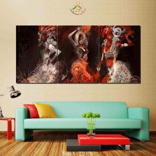 3-4-5 Pieces/set Abstract Dancing Girls Printed Picture Painting Wall Art Picures Room Decor Print HD Canvas Painting