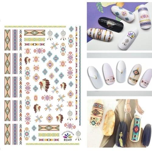 3D Nail Sticker Autumn Fashion Small Compact Adhesive Stickers Monternet Color Stripes Stickers for Manicure Nail Art Decoration