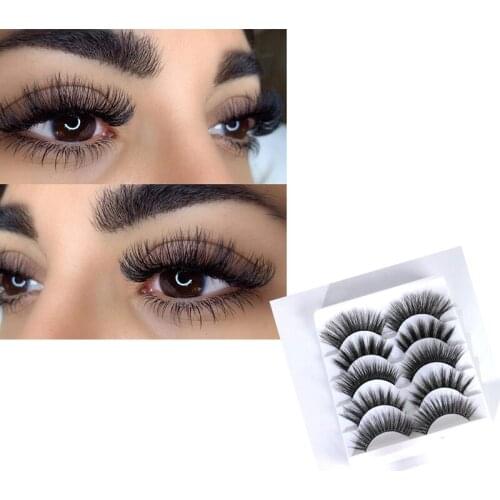 YioWio 5 Pairs Maquillaje Natural Fluffy 3D Faux Mink Eyelashes Book Soft Lashes Bulk Soft Fake Eyelashes Wholesale