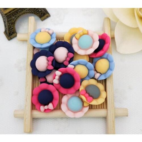 50pcs Matte Bow Cap Hat Flatback Beads For Scrapbooking Craft Diy Hair Clip Figurines Headwear Cellphone Decoration