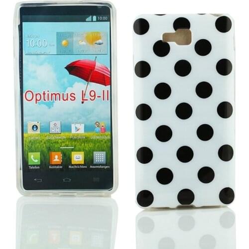 Hot Lovely TPU Polka Dots Style Back Skin Cover Case For LG Optimus L9 II 2 D605 Soft Phone Case Drop Shipping