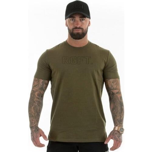 Gym Fitness t shirt Men Casual Cotton T-Shirt Male Bodybuilding Training Skinny Tee shirt Tops Summer Crossfit Workout Clothing