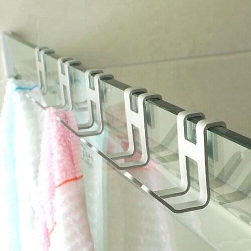H shape aluminum alloy door hook Cabinet doors tableware Hanging Shelf shower towel rack key holder