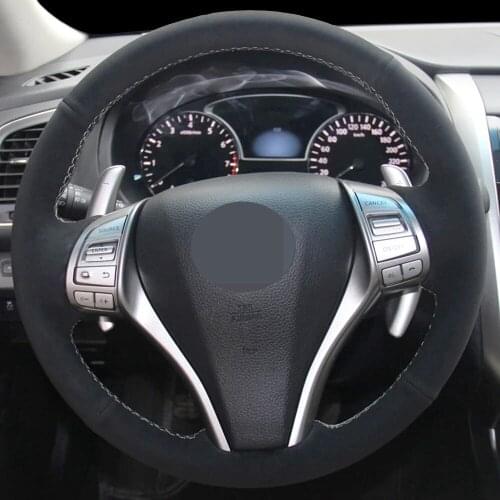 DIY Black Faux Leather?Car Steering Wheel Cover For Nissan Teana 2013-2018 Altima 2013-2018 X-Trail 2014-2017 Rogue