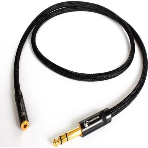IWISTAO HIFI Headphone Extend Cable 6.5mm Female to 3.5mm Male Stereo Cable 4N OFC Wires Gold-plated Terminals Free Shipping