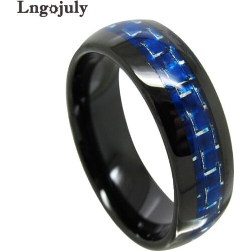 Hot Sale Classic Tungsten Carbide Rings Engagement Wedding Bang For Male Party Black Blue Tungsten Ring Jewelry Accessories