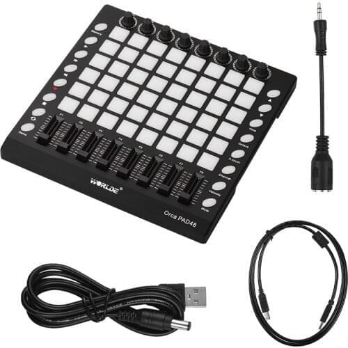 MIDI Keyboard Pad Worlde ORCA PAD48 PRO Controller 16 Drum Pads USB MIDI Drum Pad Controller 48 Pads RGB Backlit DJ Remix