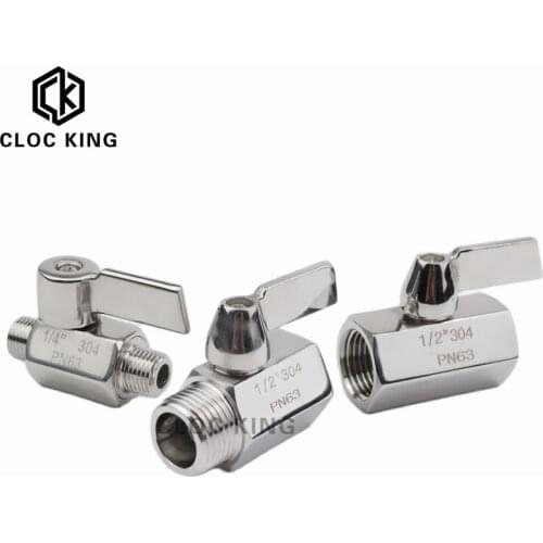 High quality MINI Ball valve Stainless steel 1/8” 1/4” 3/8” 1/2” 3/4” BSP Female male SS304 for water oil acid 2 way ball valve