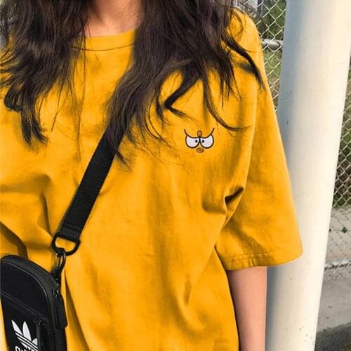 2021 Women Fashion Clothing Short Sleeve O-neck Embroidery Tees Unisex Teenagers Leisure Soft oversized Tshirt