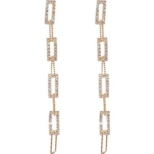 RZ072 925 Silver Needle Fashion Simple Earrings Geometric Tassel Earrings Temperament Design Earrings Women