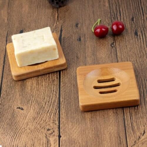 1Pc Natural Wooden Bamboo Soap Dish Wooden Soap Tray Holder Storage Soap Rack Plate Box Container for Bath Shower Plate Bathroom