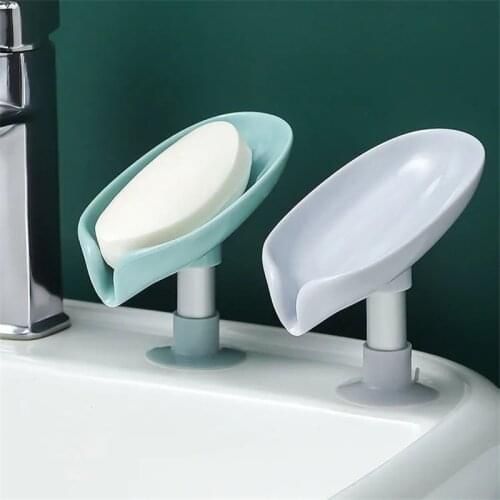 Leaf Shape Soap Box Drain Soap Holder Box Bathroom Shower Soap Holder sponge Storage Plate Tray Plastic box Bathroom Supplies
