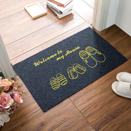 40*60cm Living Room Bedroom Door Carpet Anti-Slip Entrance Cleaning Shoes Carpet Welcome to My House Floor Mat