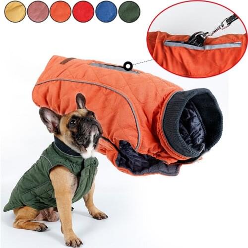 Retro Design Dog Outfit Clothes Winter Coat For Small Medium Large Dogs Pet Warm Jacket Vest Reflective Windproof Dog Clothing