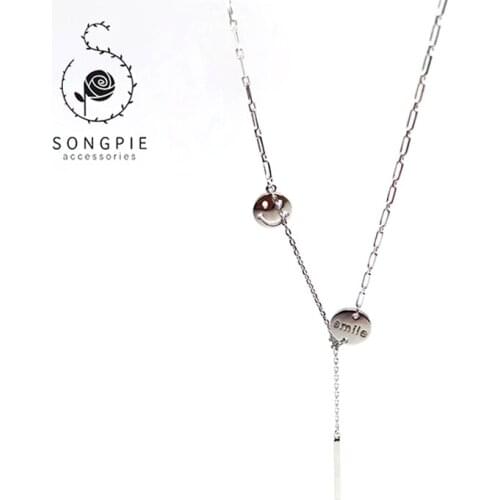 925 Sterling Silver Necklace Smiley Face Necklace Laughter Pendant Necklace Fashion Jewelry