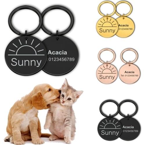 Personalized Pet Cat Dog ID Tags Engraved Pet ID Name Number for Dog Cat Puppy Collar ID Tag Pendant Pet Accessories