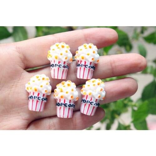 15pcs/lot flat back resin resin popcorn ,DIY resin craft accessories fashion resin cabochons