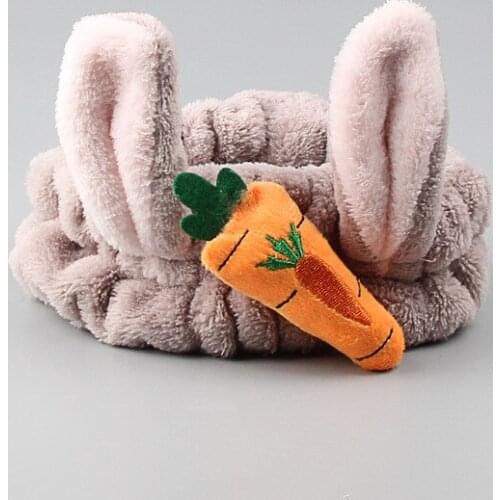 Wash Face Hair Holder Hairbands Soft Warm Coral Fleece Bow Animal Ears Headband For Women Girls Turban Fashion Hair Accessories