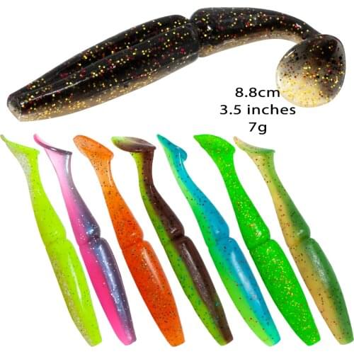 Slim Shad Vibro Tail le leurre Jigging Swimbait Soft Jerk Baits Perch Pike Catfish 8.8cm 7g 4pcs Rubber Spining Fishing Lures