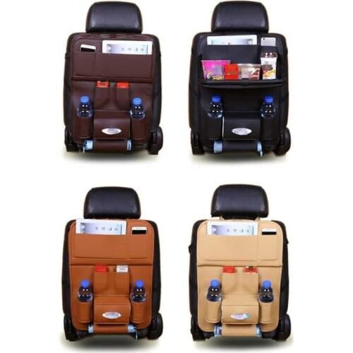 PU Leather Pad Bag Car Seat Back Organizer Foldable Table Tray Phone Storage Pocket Travel Storage Bag Wholesale Dropshipping