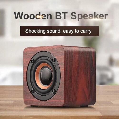 Q1 Mini Portable Wooden Bluetooth Speaker Subwoofer for Smartphone Tablet Laptop Wireless Bluetooth Speaker for Mobile Phone
