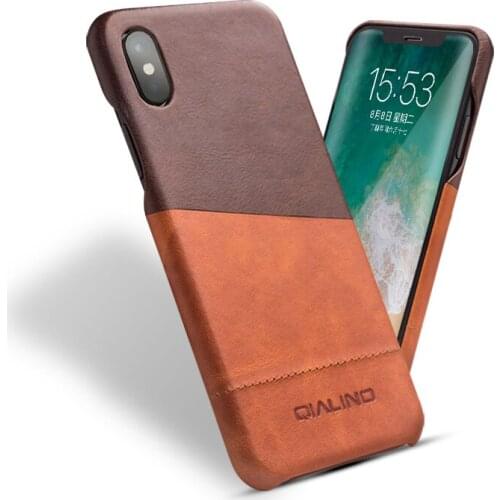 QIALINO Fashion Ultra Thin Back Cover for Apple for iPhone X Genuine Leather Luxury Pure Handmade Cover for iPhoneX for 5.8 inch
