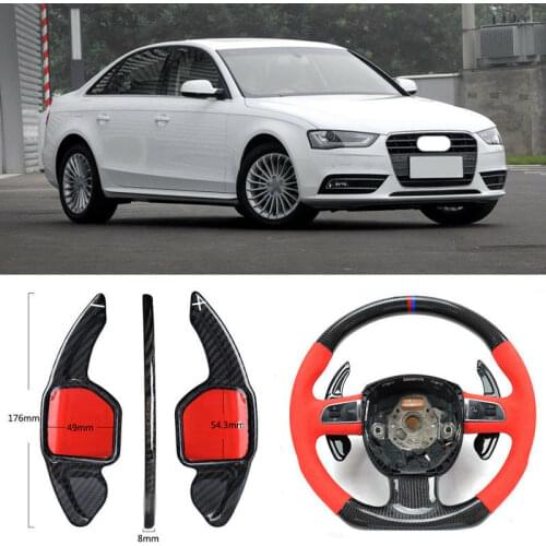 Carbon Fiber Gear DSG Steering Wheel Paddle Shifter Cover Fit For Audi A4 13-16