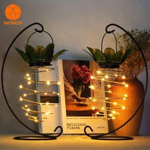 Solar Garden Lamp Garden Household Led Copper Wire Chandelier Landscape Lamp Pineapple Lamp Outdoor Waterproof Pineapple Villa