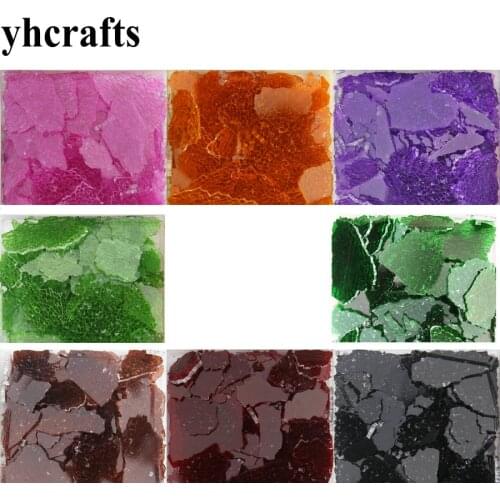 600Gram/Lot,12 color transparent ice crack glass mosaic tile,Mosaic lantern,Marble mosaic,DIY mosaic flowerpot,Craft material