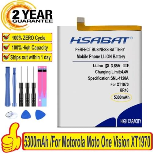 Top Brand 100% New 4600mAh KR40 Battery for Motorola Moto One Vision XT1970 XT2013-1 XT1970-1 Smart Phone Batteries + free tools