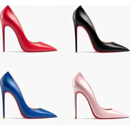 Pink Red Sexy Women Red Bottom Shoes Daily Fashion Matte Finish Pumps High Heel Stilettos Autumn Spring Blue Black Shoe Daily
