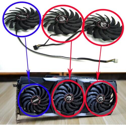 PLD09210B12HH PLD10010B12HH RTX2080 RTX2080Ti DC12V for MSI RTX 2070 2080 SUPER 2080Ti GAMING X TRIO Graphics Video card fan