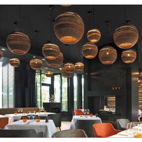 Vintage Loft Paper Honeycomb Pendant Lights Lampshade Paper Lanterns For Bar Restaurant Decoration Hang Lamp Droplight lampen