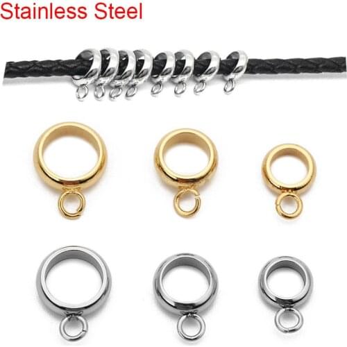 30pcs/lot Gold Color Stainless Steel Pendant Connectors Pinch Bail Clasps For Leather Necklace Bracelet Jewelry Making Findings