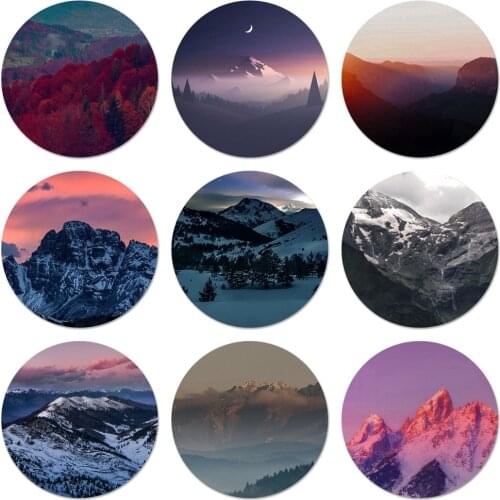 The dark sun mountains Icons Pins Badge Decoration Brooches Metal Badges For Clothes Backpack Decoration 58mm