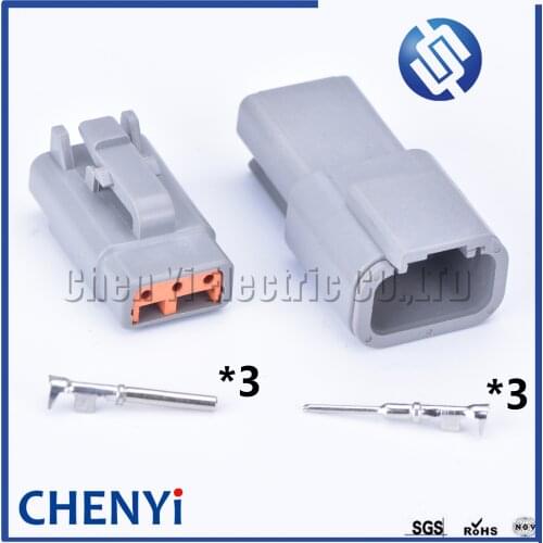1 set Deutsch DTM 3pin connector DTM06-3S/DTM04-3P Male or Female Auto Waterproof Connector Automotive Sealed Plug