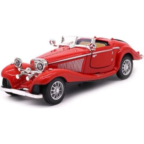 16.8CM 1:28 Scale Red Color Diecasts Alloy 500K Classic Pull Back 1936 Car Model Matel Vehicles Toys for Kids Gifts Collection