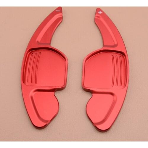 2pcs Aluminum Alloy Steering Wheel Shift Paddle Gear Shifter Extension Fit for Audi TT Q7 R8 A6 S4 Red
