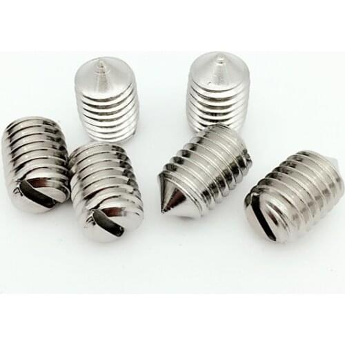 20pcs M3 stainless steel Slotted tip end grups screws one word pointed tail firm stop payment grup screw GB71 3mm-12mm length