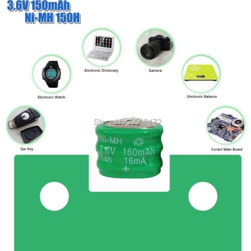 3.6V 150MAH Ni-MH Button Rechargeable Battery For PLC Data backup power 2P