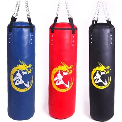 3 Colors Empty Kick Boxing Bag 60/80/120cm Training Fitness Punching Bag Saco De Pancada Boxeo Hook Hanging MMA Fight PU Sandbag
