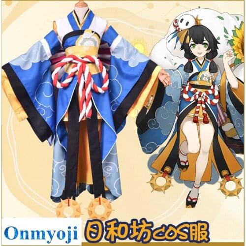 Anime! Onmyoji Sunny Doll Monster Unawakening Kimono Lovely Dress Uniform Cosplay Costume Halloween Carnival Suit Free Shipping