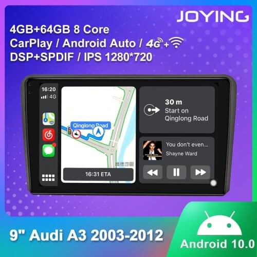 Android 10.0 Car Radio GPS maps head unit 4GB+64GB 1280*800 Octa Core IPS screen for Audi A3 2003-2012 support carplay/4G/RDS/BT