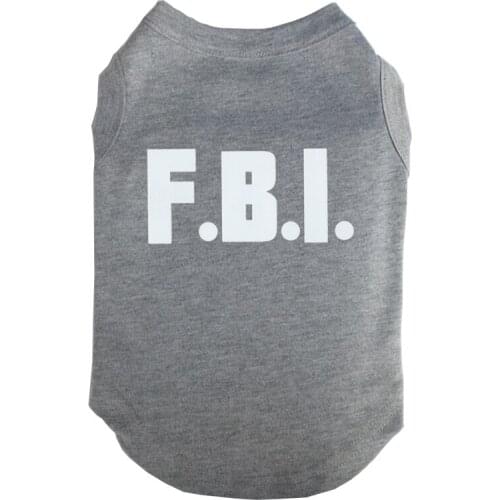 Free Shipping FBI Printed Pet Puppy Clothes Shirts Tee Clothes T Shirts for Summer for Small Medium Large