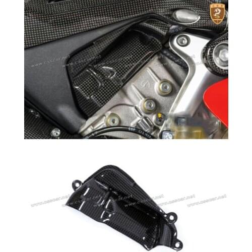 CSSCAR Fashion Carbon Fiber Black for Ducati Panigale V4 Right Cam Cover 3k Carbon Motorcycle Fairing Cover Accessories D#13