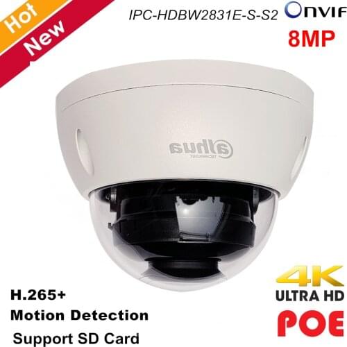 Dahua IPC-HDBW2831E-S-S2 8MP 4K Night Camera IR 30M Dome H.265 POE IP Camera CCTV Security Camera