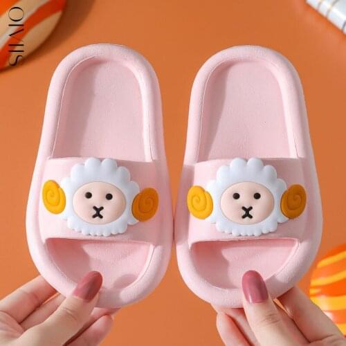 Childrens cool slippers Summer Boys and girls indoor bath soft bottom anti-skid lovely parents and childrens Baby Slippers