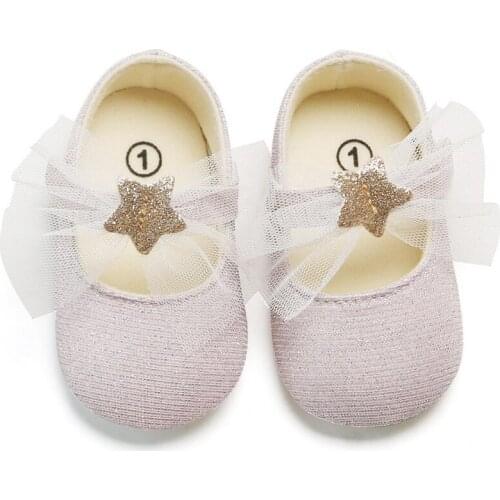 Baby First Walkers New Toddler Girl Crib Shoes Newborn Baby star bowknot Soft Sole Prewalker Sneakers Shoes