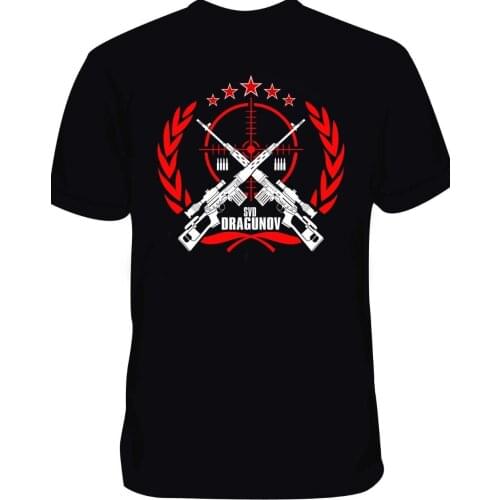 New Svd Dragunov Russian Sniper Rifle Print Fashion Casual O Neck Tops Shirt Men Cotton Tees Harajuku Streetwear